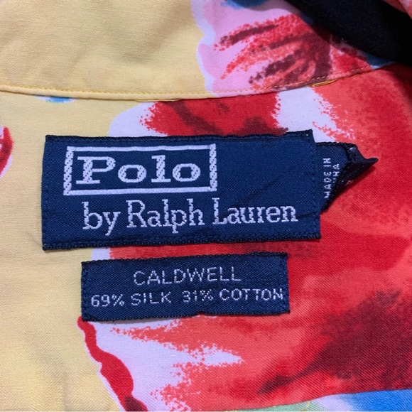 Polo by Ralph Lauren Floral Caldwell Silk Blend Button Down Shirt - Size Small - Picture 3 of 4